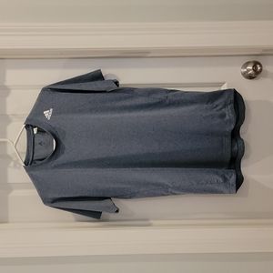 Adidas Mens blue climate tee , 3 stripe back. Size medium